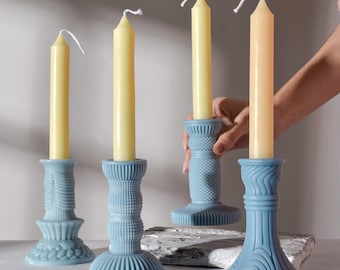 New European candlestick silicone mold, church candle mold, candle making mold, acrylic mold, candle holder mold, candle aroma, home decor
