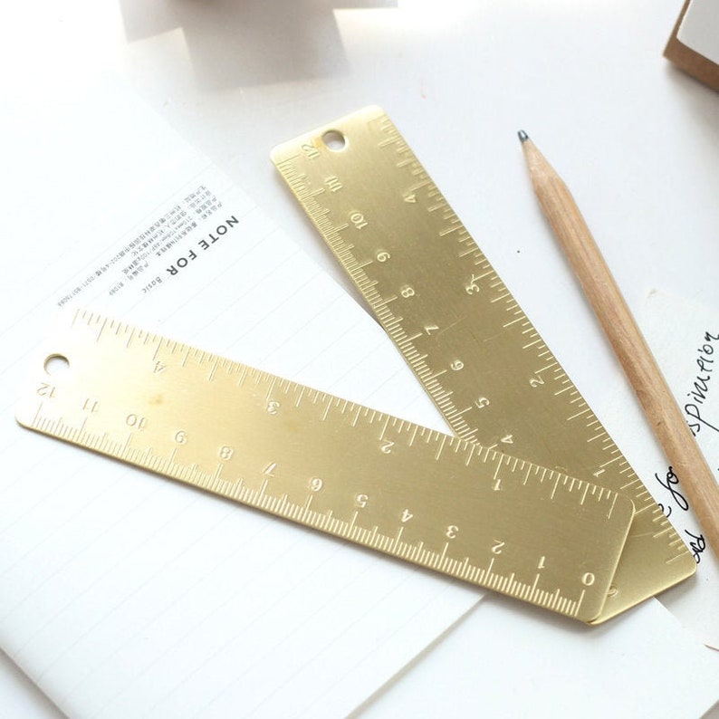 Handmade retro style 12 cm brass rulerinch scale Etsy
