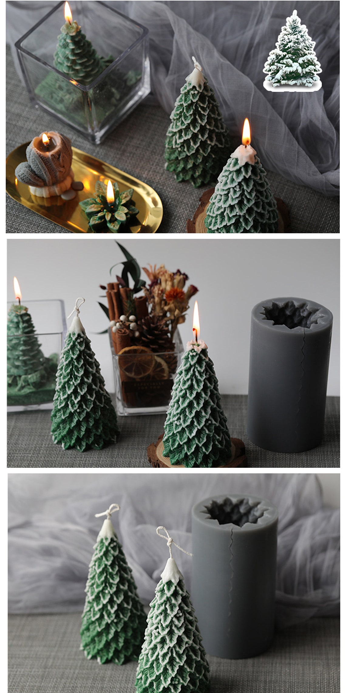 New large Christmas tree candle moldChristams trees silicone Etsy