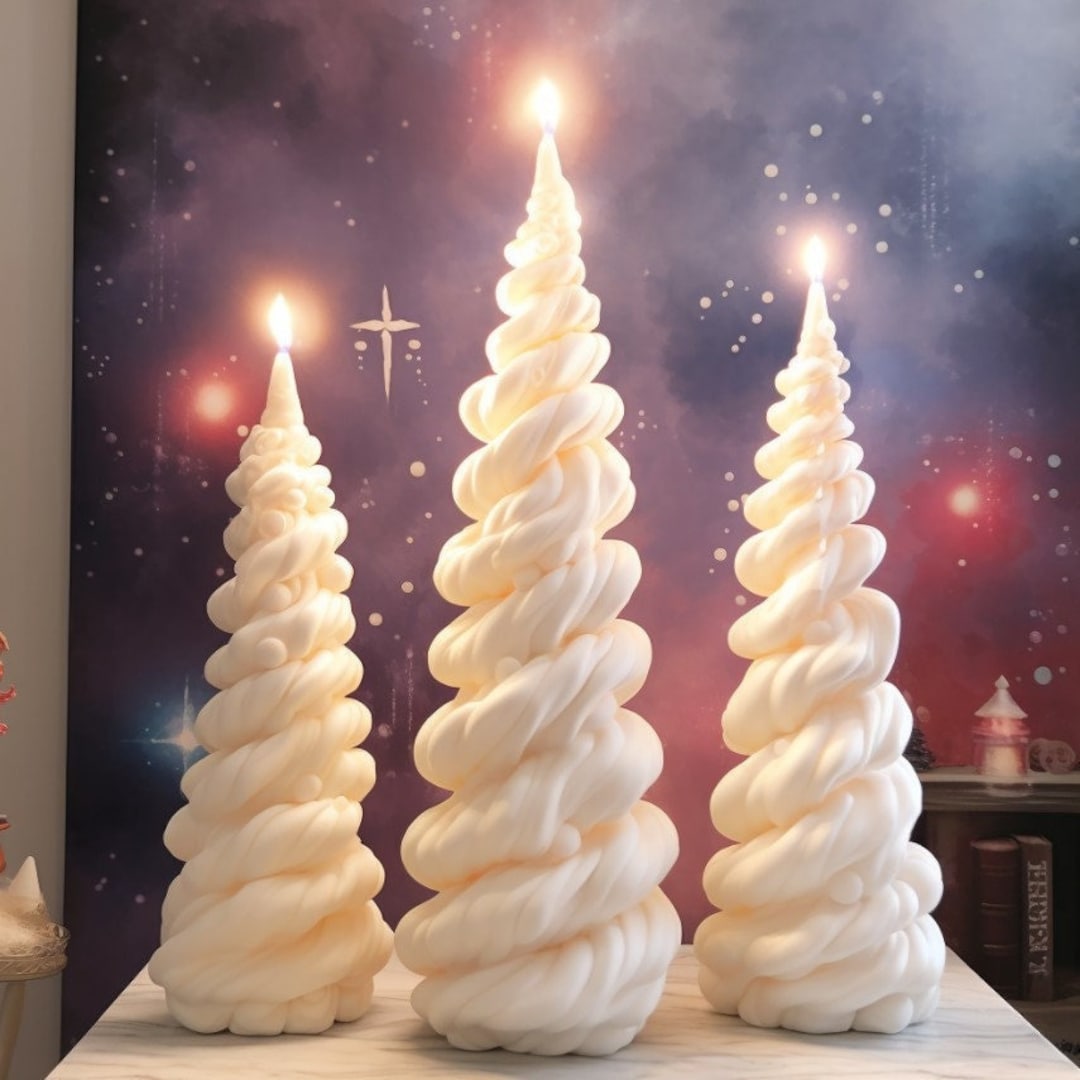 Spiral Christmas Tree Candle Mold, Handmade Soap Mold, Handmade Soap