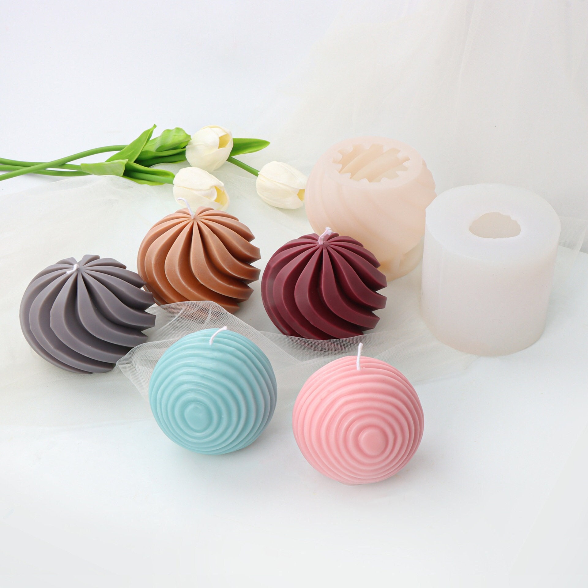 Twirl Raindrop Shape Candle Mold Geometric Curved Pillar Silicone Candle  Soap Mold Fondant Chocolate Candy Cake Mould for Epoxy Resin,Wax, Polymer  Clay : Buy Online at Best Price in KSA - Souq