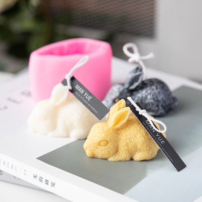 3D rabbit silicone material aromatherapy handmade candle | Etsy