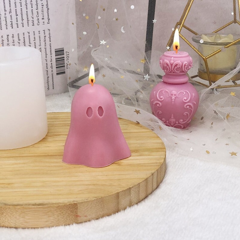 3D ghost candle mold, grimace mold, handmade scented candles, plaster ornament, DIY chocolate baking, Halloween decorations, silicone mold 