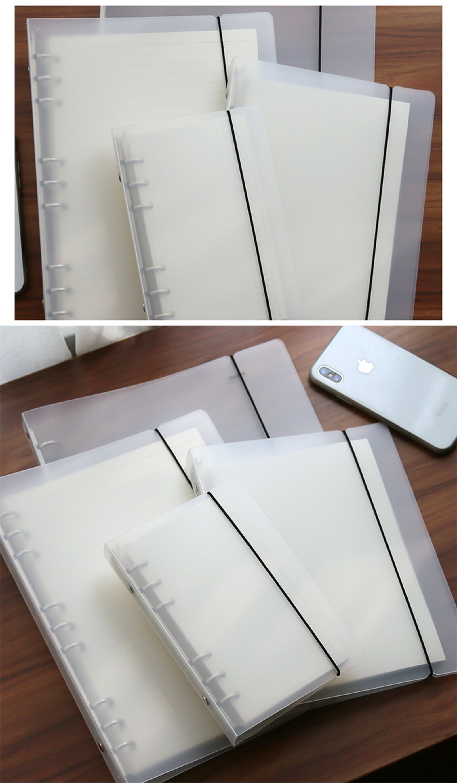 Ring Binder Notebook Coverremovable Transparent Matte Shell Etsy