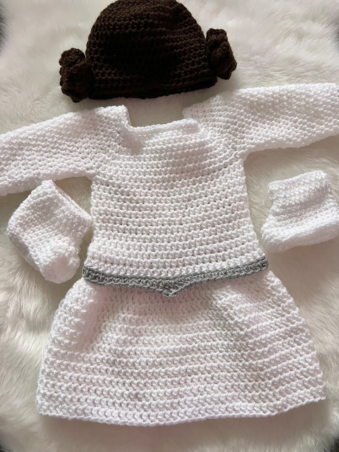 Princess Crochet Baby Dress Set Outfit Costume Photoshoot Etsy