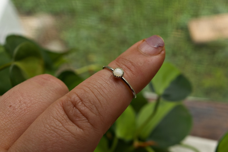 Crescent City inspired white opal collection Ethiopian white opal /& sterling silver handmade ring crescent city