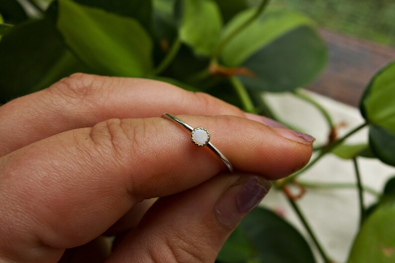 Crescent City inspired white opal collection Ethiopian white opal /& sterling silver handmade ring crescent city