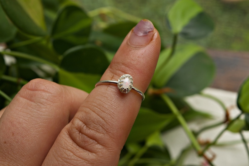 Crescent City inspired white opal collection Ethiopian white opal /& sterling silver handmade ring crescent city