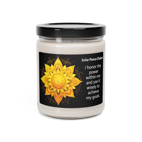 Manipura (Navel Chakra) affirmation Scented Soy Candle, 9oz