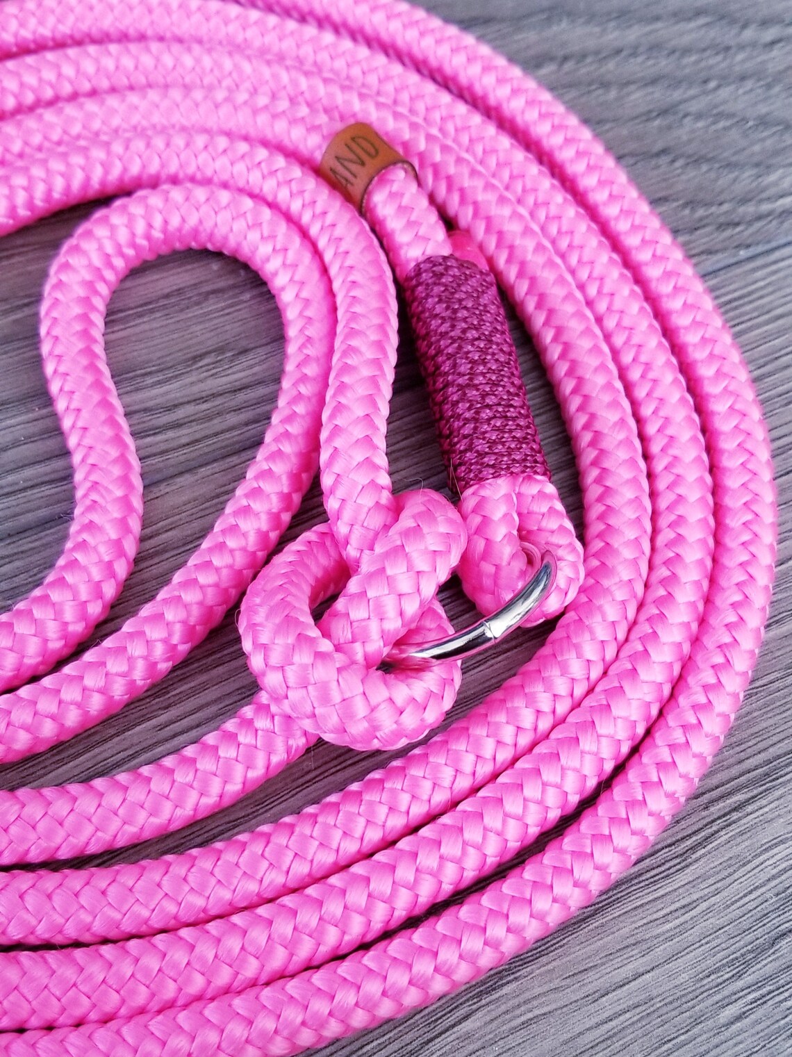 Neon Pink 6ft Adjustable Hands Free Rope Dog Leash Rope Dog Etsy