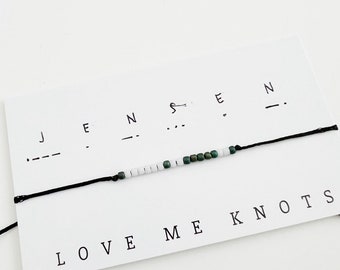 BENUTZERDEFINIERTEs zierliches Armband - Morsecode - Personalisiertes Armband - Name/Wort - Perlenarmband - Beste Freundin - Personalisiert - Brautjungfer Geschenk