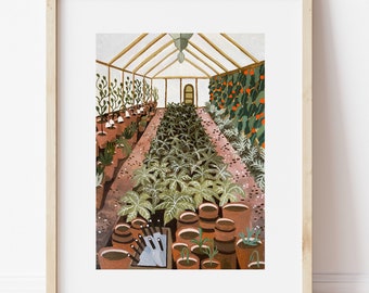Herbology:  Wall Art, Art Print, Hogwarts Greenhouse, Professor Sprout, Wizard