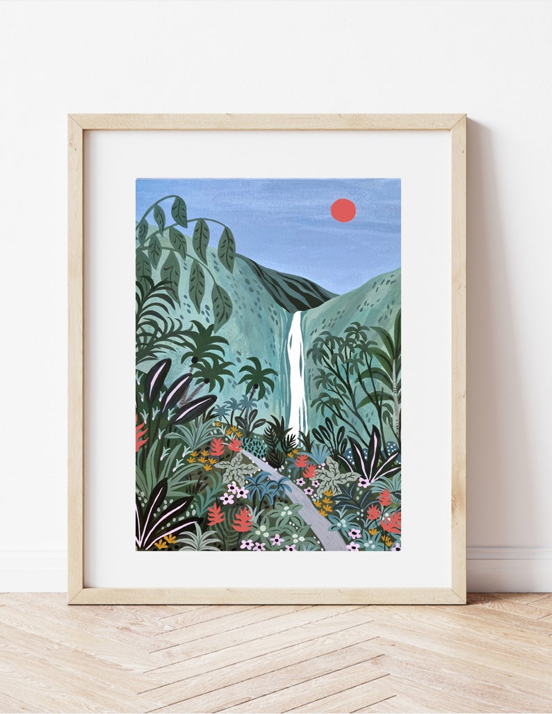 Akaka Falls: Wall Art, Art Print, Akaka Falls, Hawaiian Waterfall, Hawaii, Big Island , Tropical Art, Travel Art image 1