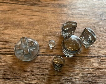 Resin Gamecube Controller buttons Clear Black