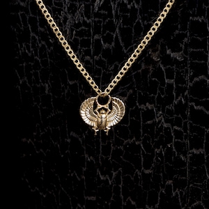 Scarab Kheper necklace, 14k Yellow Gold, Ancient Gods collection