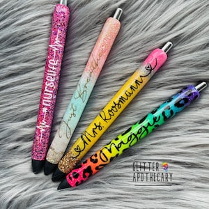 Glitter Pen/Ink Joy Gel Pen/Personalized Pen/Customized Glitter Pen/Refillable Pen/Teacher and Nurse Gift/Planner Accessories