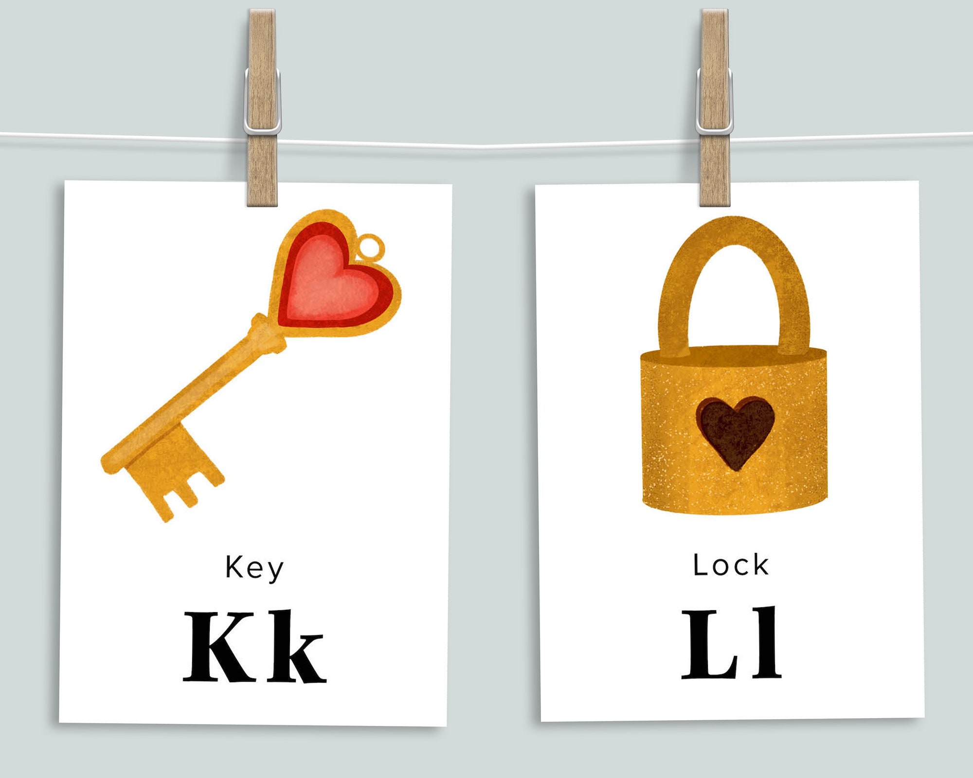 Valentine ABC Cards Printable Valentine's Day Alphabet | Etsy