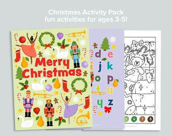 Christmas Activity Pack | Homeschool Printables | Preschool Kindergarten Busy Book Activity Pages