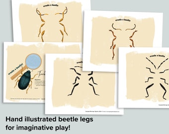 Beetles Playdough Mat Printable | Bugs Insects Spring Garden Activity | Homeschool Printables Nature Dough Mats Creative Toddler Kids