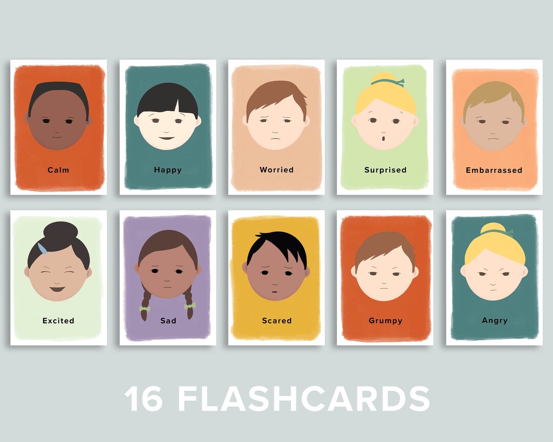 Emotions Flashcards Printable Feelings Flash Cards Kindergarten