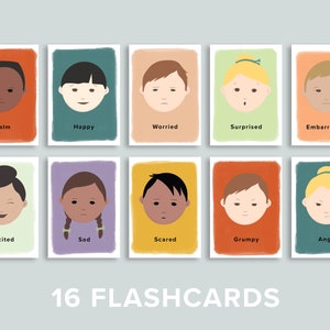 Flashcards d'émotions imprimables | Cartes Flash Sentiments | Panier du matin pour la maternelle | Imprimables pour l'école à la maison | Diversité pour les enfants