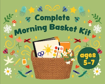 Complete Morning Basket Kit for ages 5-7 | Homeschool Printables | Preschool Kindergarten Activity Pages