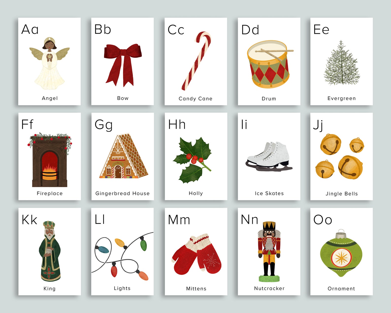 Christmas ABC Cards Printable Homeschool Printables - Etsy