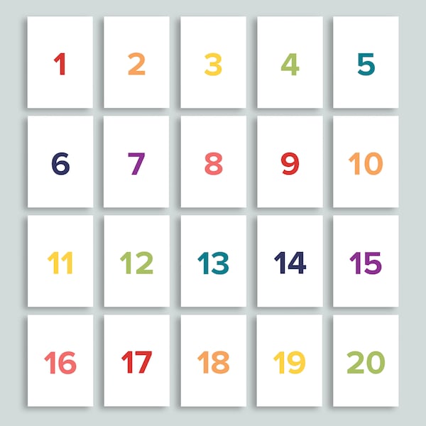Number Flash Cards - Etsy