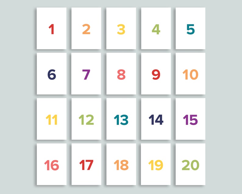 number cards 1 20 printable preschool homeschool classroom etsy