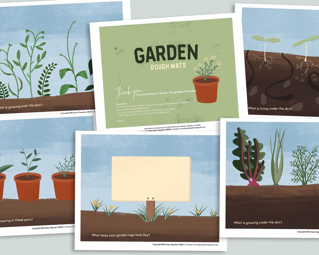 Garden Playdough Mat Printable Spring Plants Activity Homeschool Printables Nature Activities