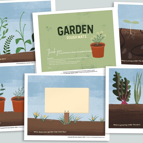 Garden Playdough Mat Printable Spring Plants Activity - Etsy