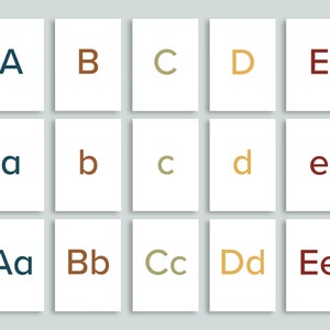 Minimalist ABC Toddler Cards Printable Flashcards | Muted Alphabet | Modern ABCs Letter Preschool Homeschool classroom Letters Flashcard