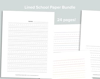 Lined School Paper Draw and Write Pages Printable | Kindergarten Preschool Handwriting  Page Homeschool | Printables Writing Sheets