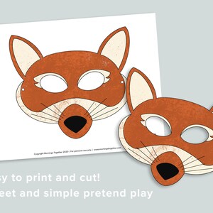 Woodland Animal Toddler Masks Printable Preschool Activity Halloween ...