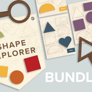 Shape Explorer Printable Bundle | Shapes Scavenger Hunt | Busy Book Activity Worksheets Homeschool Printables Educational Preschool Toddler