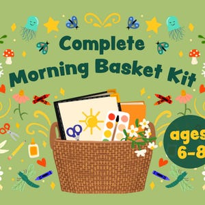 Complete Morning Basket Kit for ages 6-8 | Homeschool Printables | Preschool Kindergarten Activity Pages