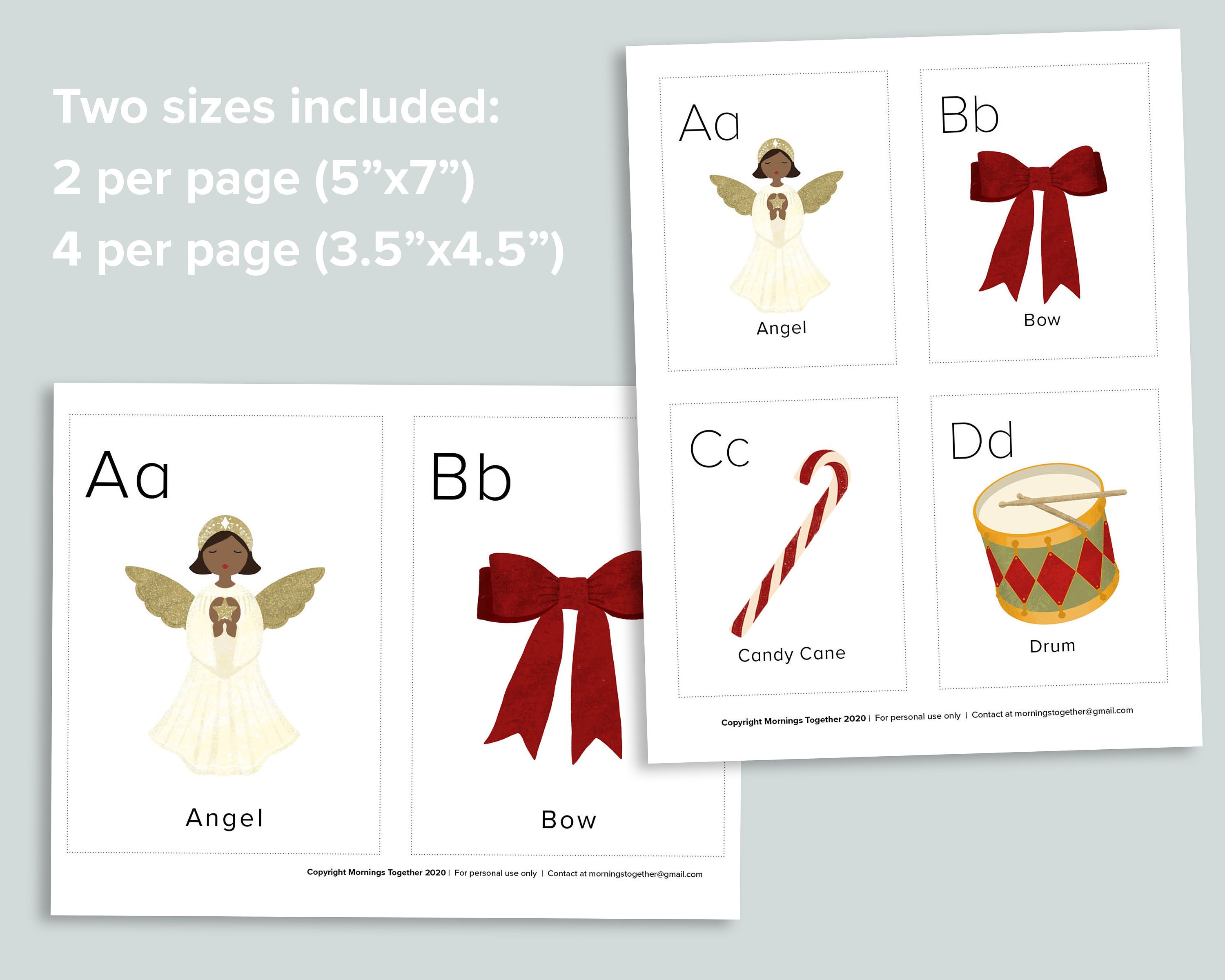 Christmas ABC Cards Printable Homeschool Printables - Etsy