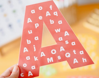 Giant Letter Cutouts Printable | Uppercase & Lowercase Alphabet | Full Color Letter Templates | Preschool Learning Activity