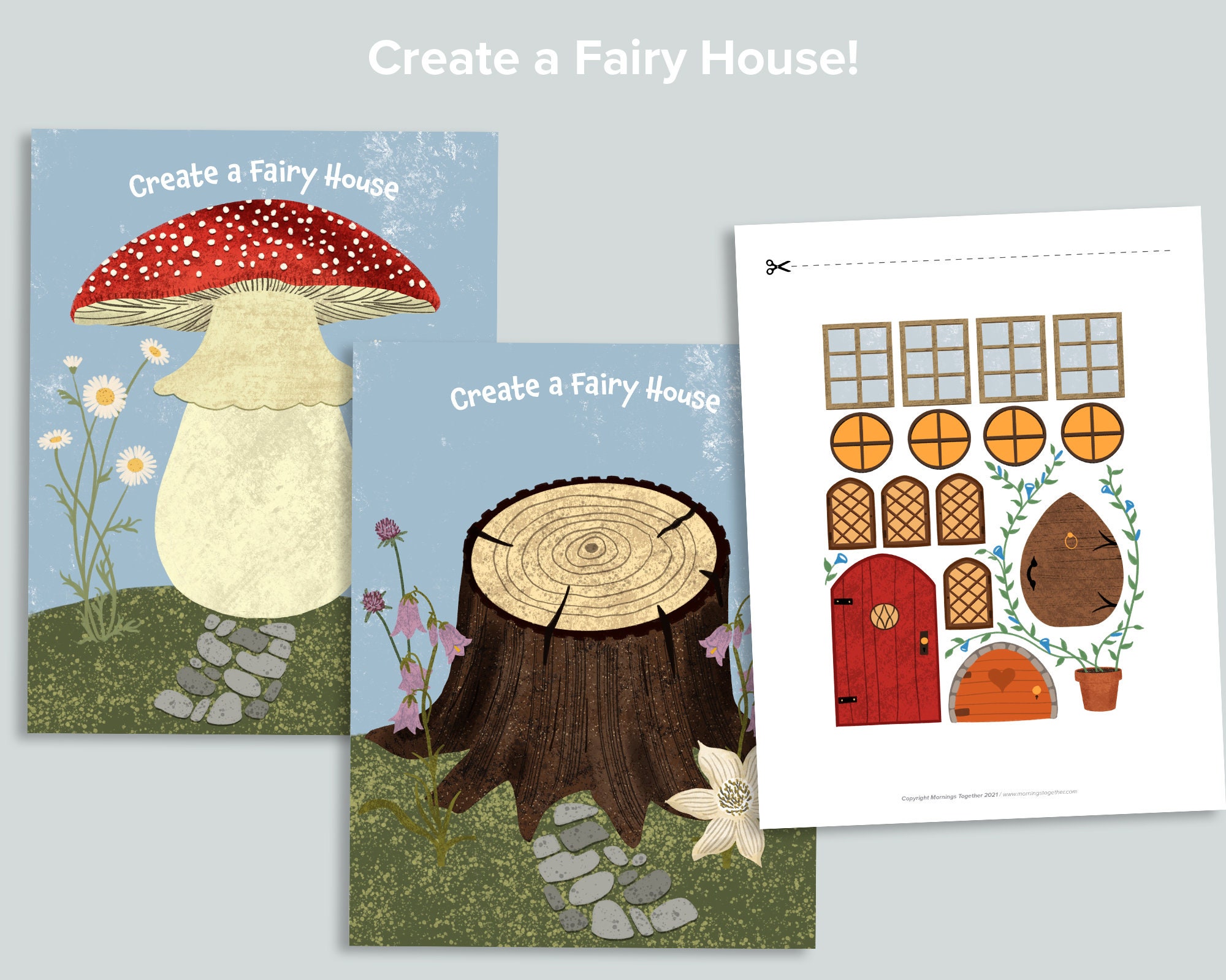 Créer une activité de maison de fées Champignon Toadstool Nature Forme  Pages de livre occupées Imprimables pour l'école à la maison Activités  imprimables préscolaires -  France