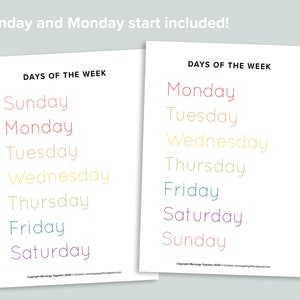 Days Spinner Wheel Montessori | Tracing Kids Preschool Calendar ...