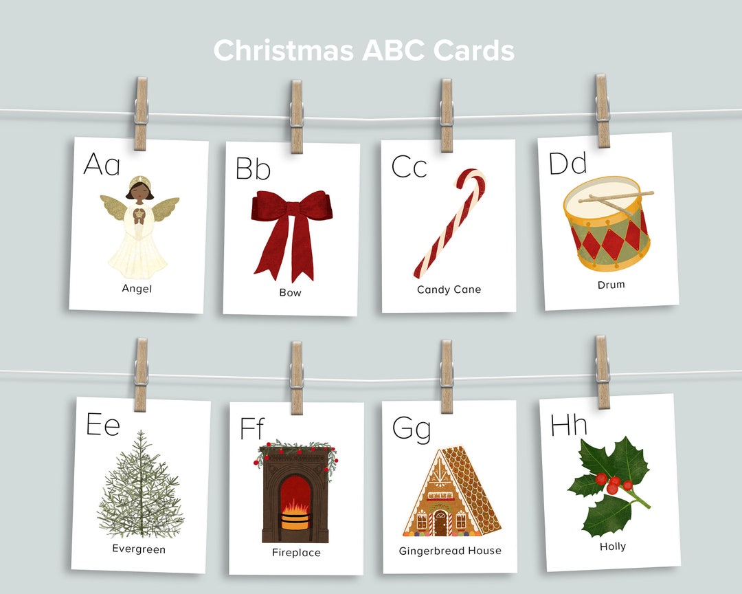 Christmas ABC Cards Printable Homeschool Printables Preschool Nursery ...