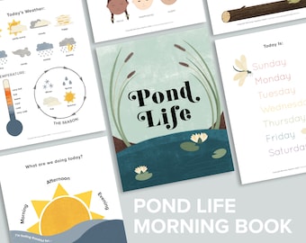 Preschool Circle Time Morning Menu Pond Life Book | Printable Calendar Pages | Homeschool Printables Nature Poems Poetry Tea Time