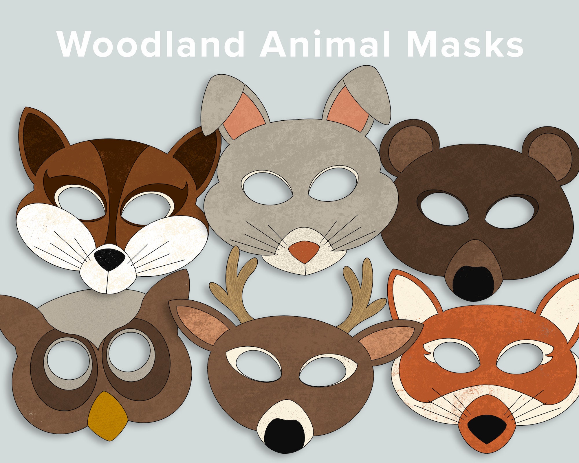 Woodland Animal Toddler Masks Printable Preschool Activity - Etsy Woodland Animal Toddler Masks Printable Preschool Activity - Etsy