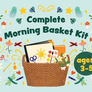 Kit panier complet du matin pour les 3-5 ans | Imprimables pour l'école à la maison | Guide des pages d'activités pour la maternelle