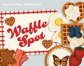 Waffle Restaurant Pretend Play Printable | Dramatic Play Bundle | Breakfast Printables Food Menu Waffle House | Preschool Station