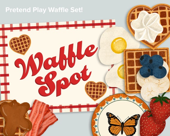 Waffle Restaurant Pretend Play Printable | Dramatic Play Bundle | Breakfast Printables Food Menu Waffle House | Preschool Station