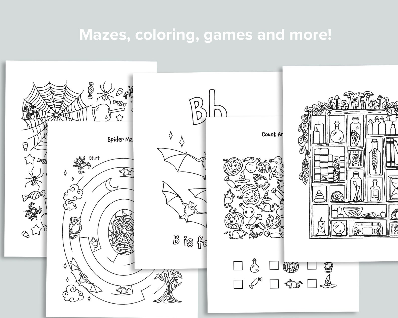 Halloween Activity Book | Printable Halloween Games for Kids | Nature ...