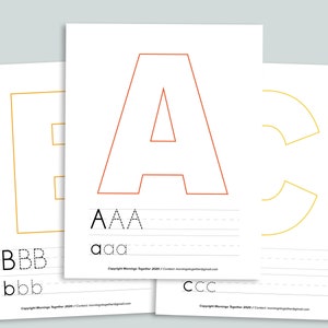 ABC Tracing Pages Printable | Alphabet Trace Worksheets Pages Homeschool | abcs Printables Preschool Toddler Writing Activity