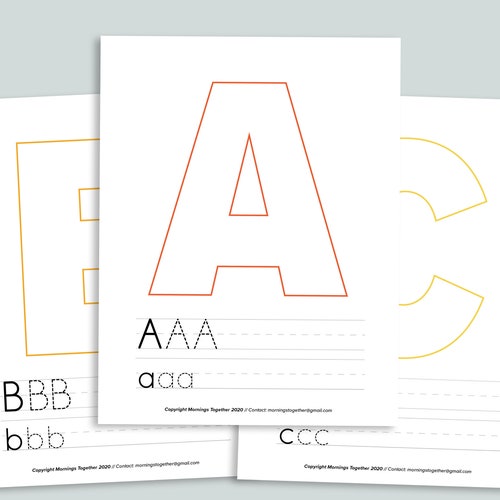 ABC Tracing Pages Printable Alphabet Trace Worksheets Pages - Etsy