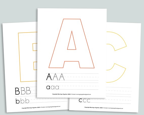 ABC Tracing Pages Printable Alphabet Trace Worksheets Pages | Etsy